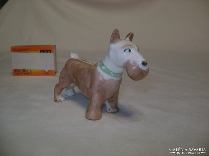Aquincum porcelán terrier kutya figura, nipp - sérült