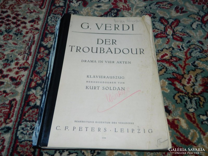 Sheet music - g. Verdi der troubadour - drama in four acts