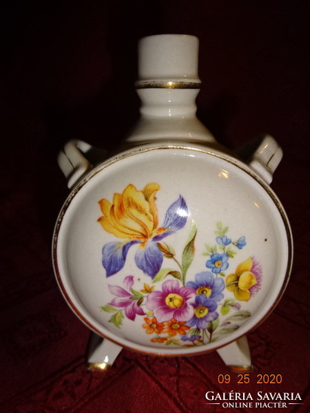 Kőbánya Hungarian porcelain, water bottle with flower pattern. Its height is 13 cm. He has!