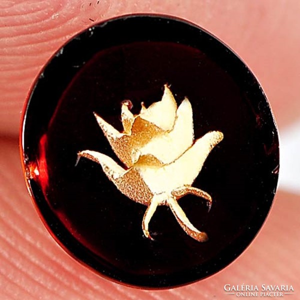 Genuine 100% Natural Engraved Baltic Amber Gemstone 0.71ct - st. Cleanliness