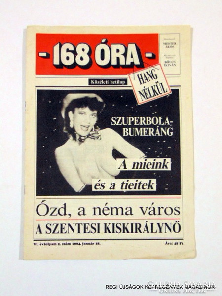 1994 január 18  /  168 ÓRA  /  Régi ÚJSÁGOK KÉPREGÉNYEK MAGAZINOK Ssz.:  9803