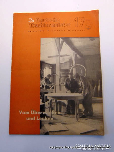 1942 szeptember 15  /  Der Deutsche Tischlermeister  /  Régi ÚJSÁGOK KÉPREGÉNYEK MAGAZINOK