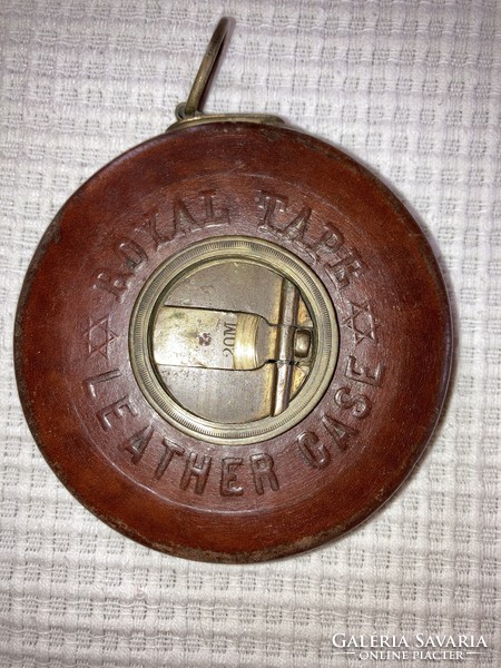 Antik /1900- as évek/ mérőszalag / 20 m/ Royal Tape - Leather Case