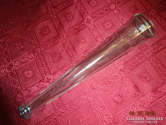 Pálinkás antik  üveg, ovális alapon kerek szájjal, magassága 32 cm. Vanneki!