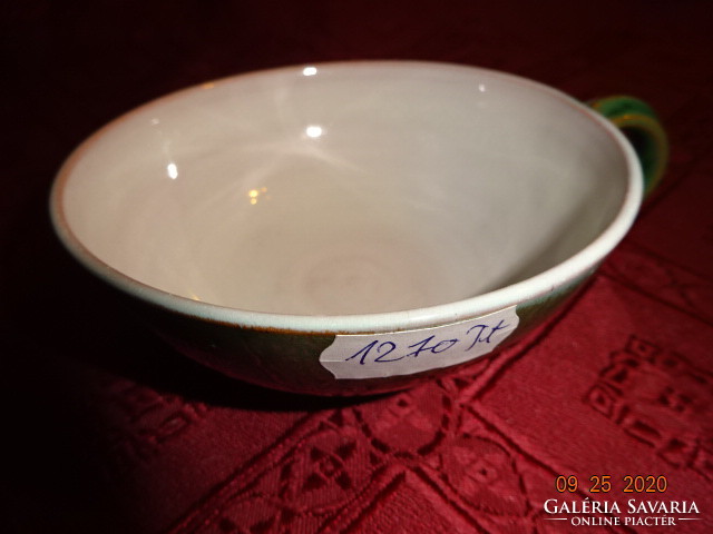 Glazed ceramic tea cup, diameter 10.2 cm. He has!