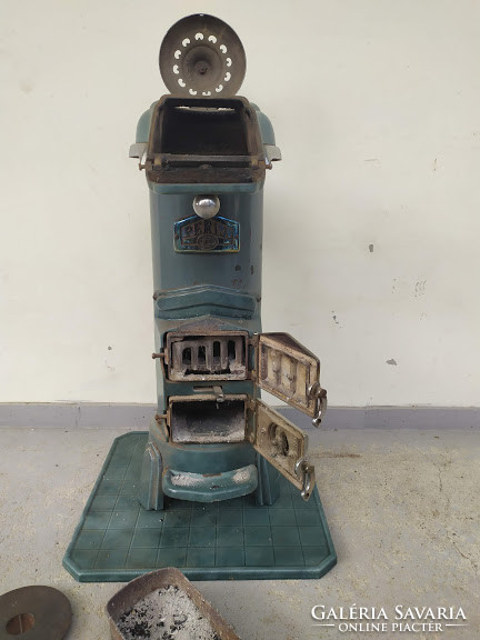 Antique bauhaus decorative enameled iron stool