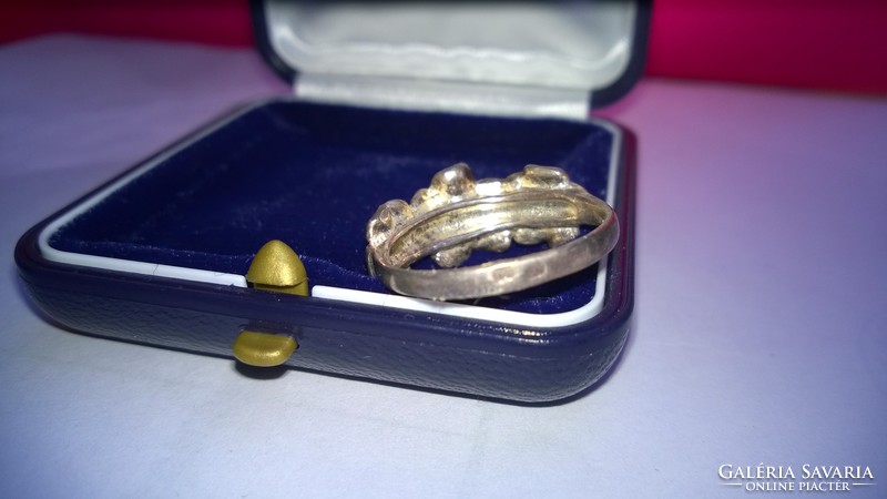 3 virág-dekoratív  ezüst gyűrű 925-ös,jelz. átm.19 mm-Ajándékba is értékes szép db