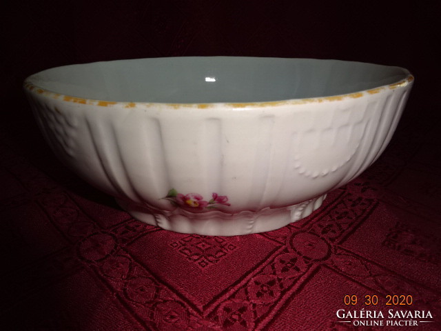 Zsolnay porcelain, antique, shield seal garnish bowl, with a colorful flower pattern. He has!