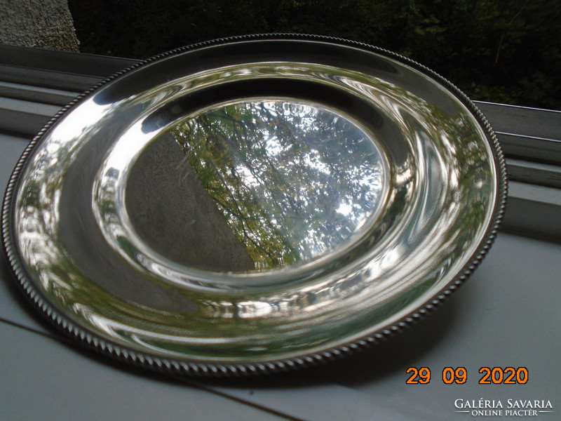 Wmf cromargan silver-plated table center with braided, appliquéd edge pattern