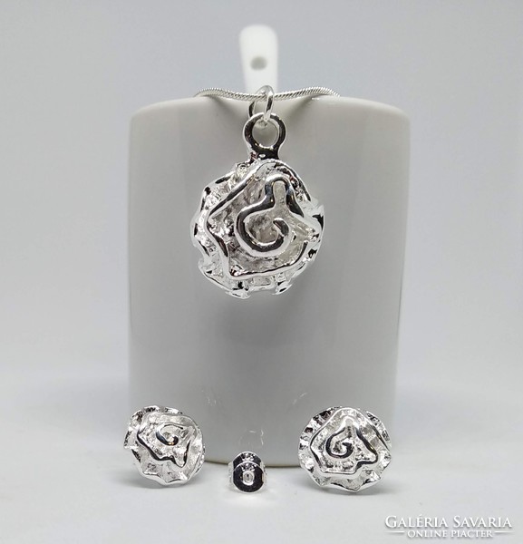 925-S silver plated necklace and earrings set