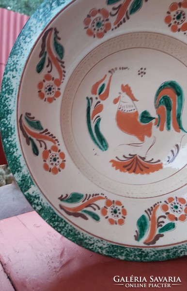 33 Cm diameter rooster wall plate, plate, nostalgia piece