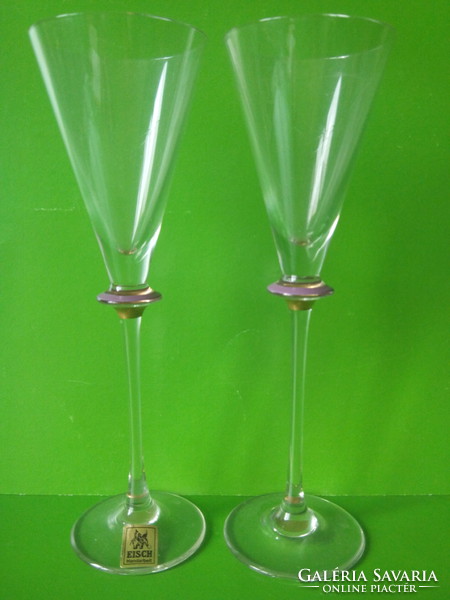 Eisch martini glass glasses in a pair marked original rarity