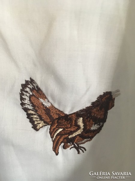 Rooster embroidered blouse from the 1980s