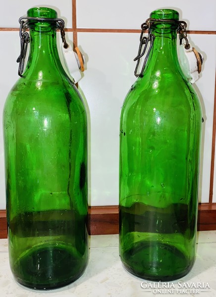 Kőbánya beer bottle old ceramic buckled green bottles 1 liter