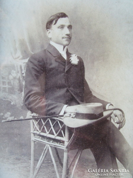 Mr. Elökelö vitange artist photo studio marked photo hat walking stick photo 1895 happy peace time
