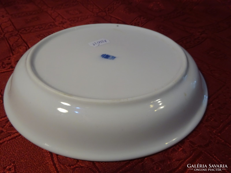 Zsolnay porcelán, kék csíkos süteményes tányér, átmérője 17 cm. Vanneki!