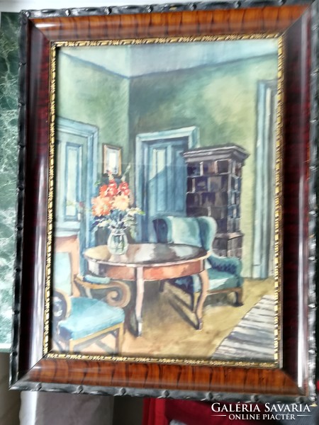 Scholz erik room interior watercolor