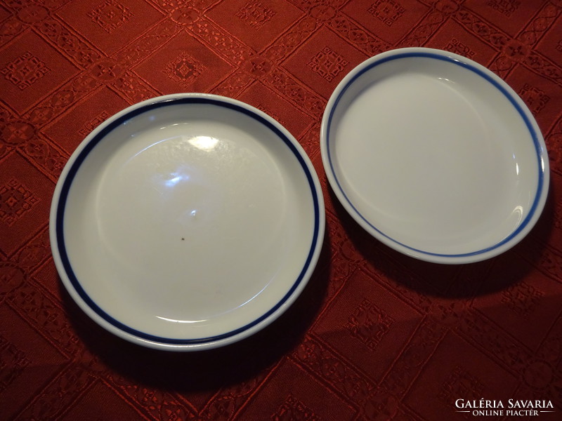 Zsolnay porcelain, blue striped cake plate, diameter 17 cm. He has!