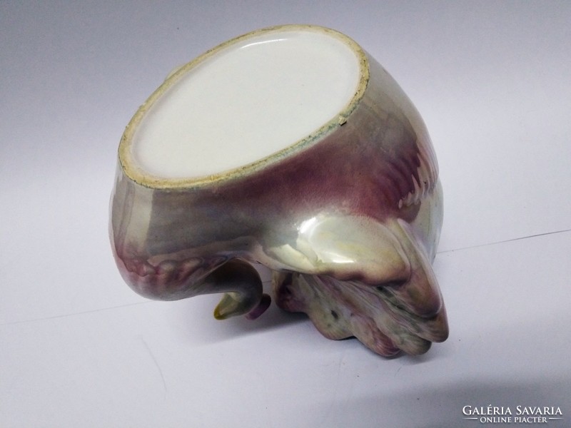 Irizáló porcelán hattyú váza, 1970-es évek