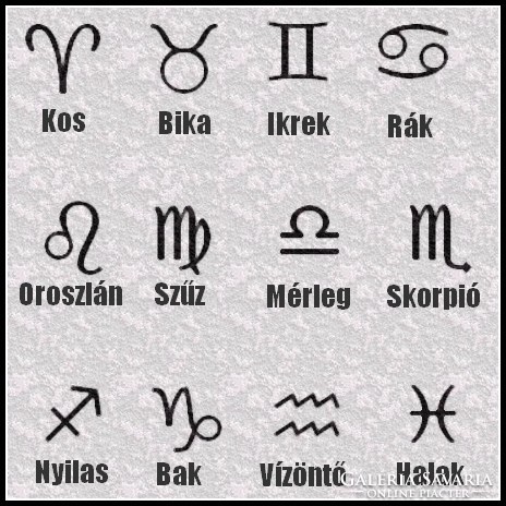 Gorka Géza zodiákus váza (asztrológiai szimbólumos, horoszkóp jeles)