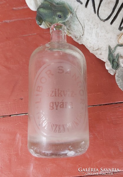 Sándor Libor Törökszentmiklós retro 0.5 liter soda bottle, glass, nostalgia piece, for decoration