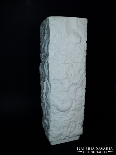 AK Kaiser fosszíliás bisquit biszkvit porcelán váza 29 cm ritka különleges jelzett