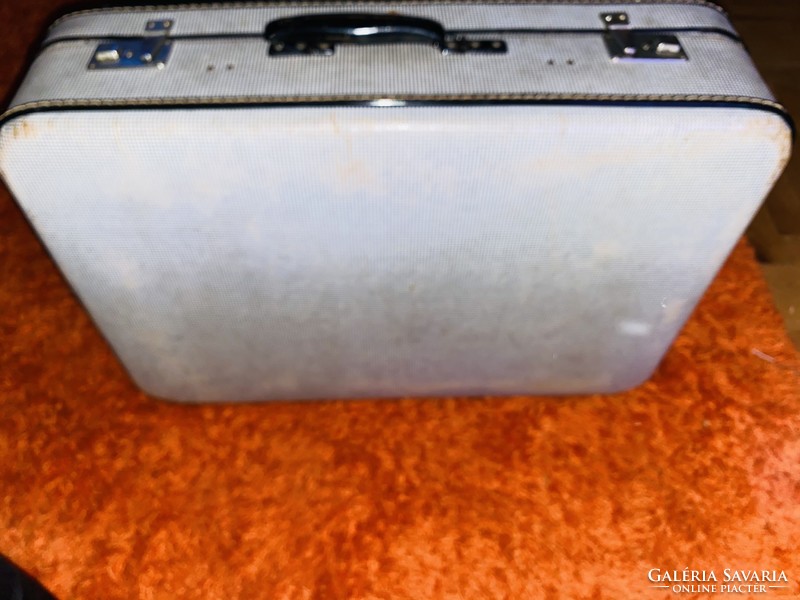 Régi Kofferfabric  Retro Pepita mintás német nagy fakeretes Bőrönd