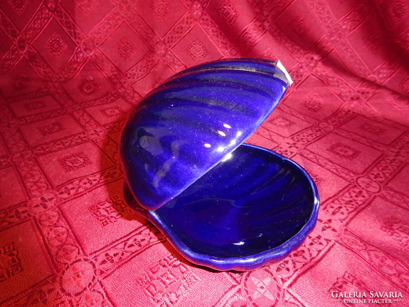 Német porcelán kobalt kék, kagyló formájú asztalközép, átmérője 11,5 cm. Vanneki!