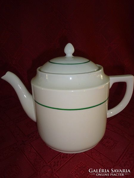 Antique Zsolnay porcelain teapot with shield seal. With a green stripe. He has!