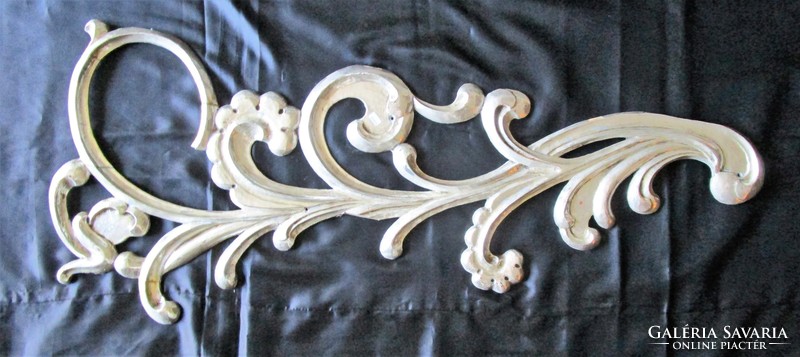 Giant Art Nouveau tendril impressive wooden carving carved furniture or wall decoration 100 cm silver-plated