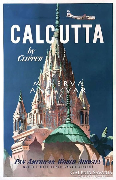 Retro utazási reklám egzotikus Távol-Kelet India építészet tornyok kultúra Vintage plakát reprint