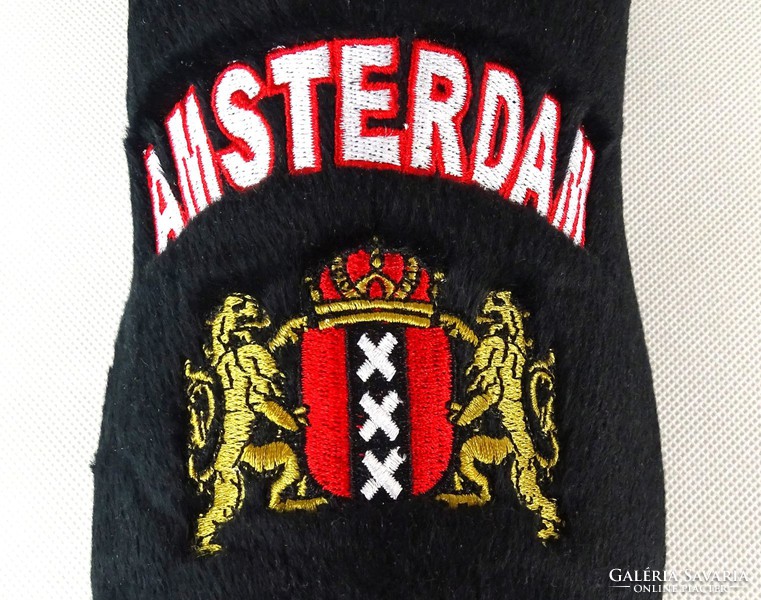 1C327 Amsterdam címeres fekete házipapucs
