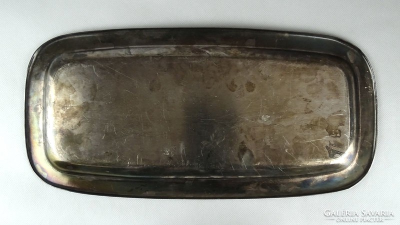 1C339 Régi vendéglátós hosszúkás ezüstözött fém kínáló tálca 37 cm