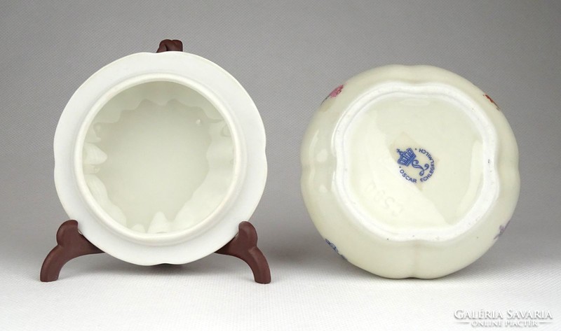 1C351 Oscar Schlegelmilch virágmintás porcelán bonbonier 8 cm