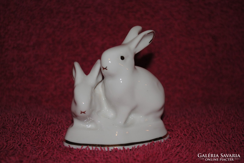 Pair of raven house porcelain rabbits