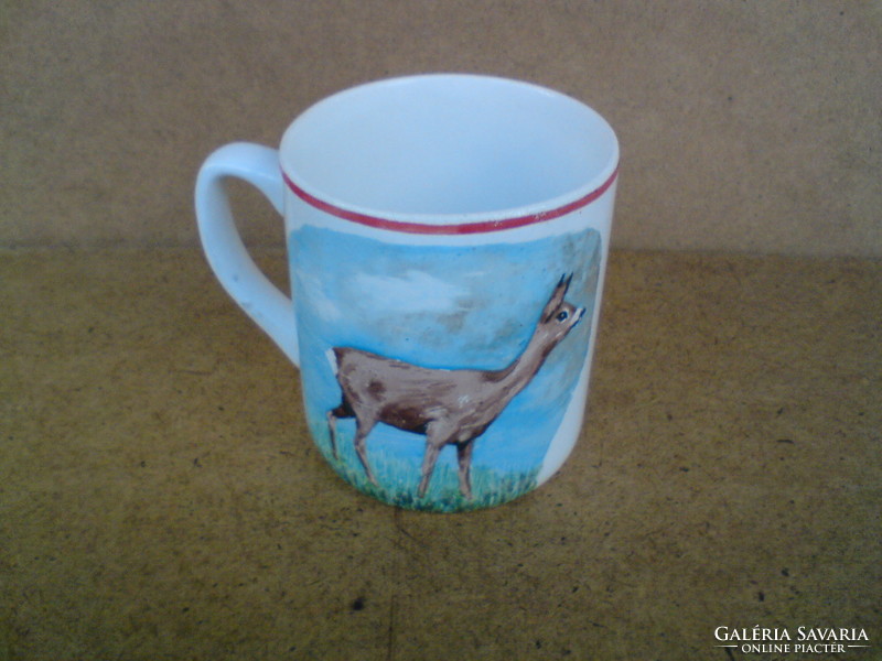 Homemade, hand-painted old white ceramic mug (kgy granite)