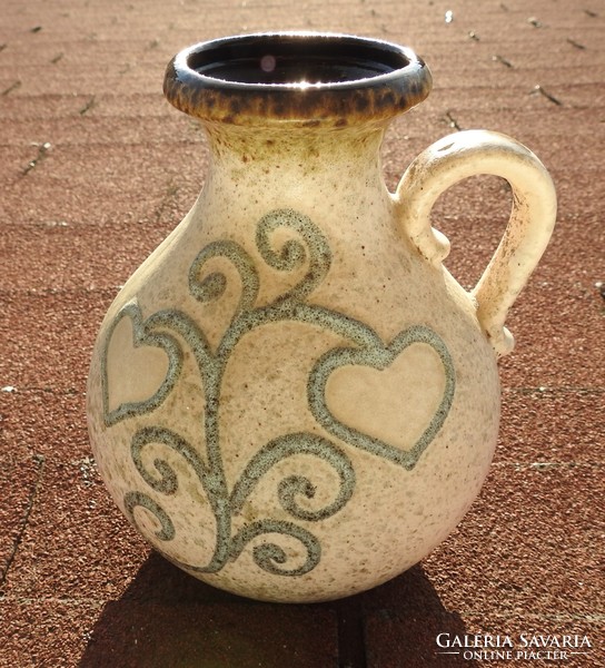 Heart flower - old West German jug with handle
