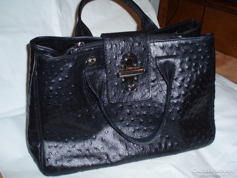 Vintage ostrich leather handbag