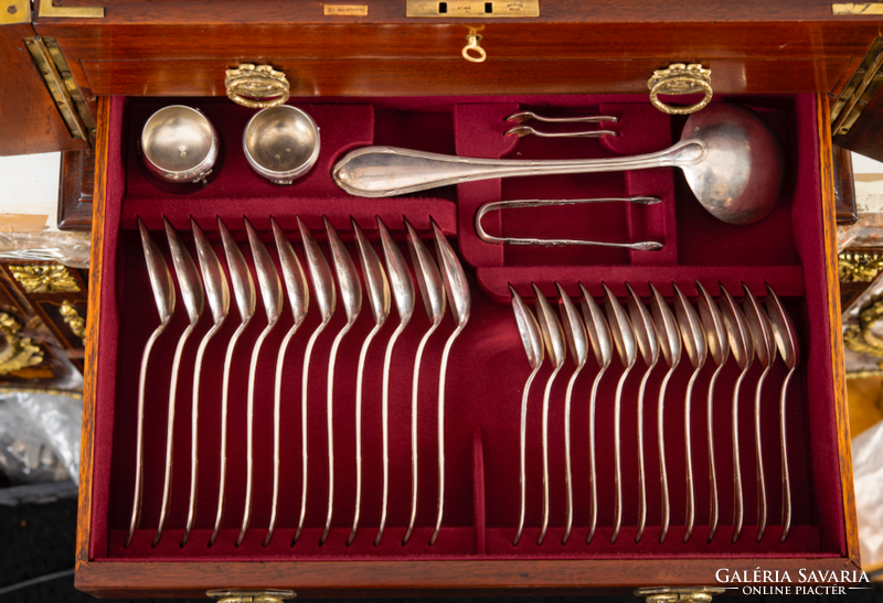 Silver cutlery set for 12 people (fm08)