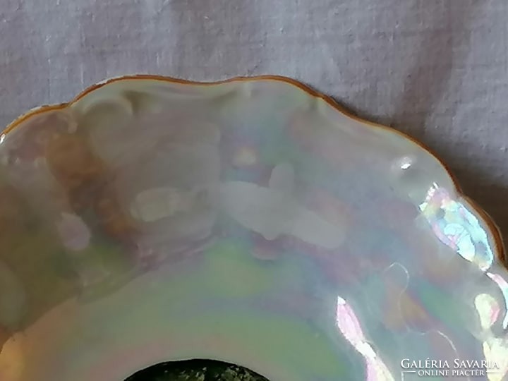 Ilmenau miniature viable iridescent bowl, hand painted