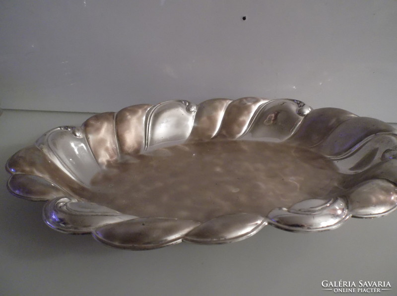 Silver plated - marked - 36 cm - German - thick - tray 36 x 26 x 4.5 cm - retro - with defects