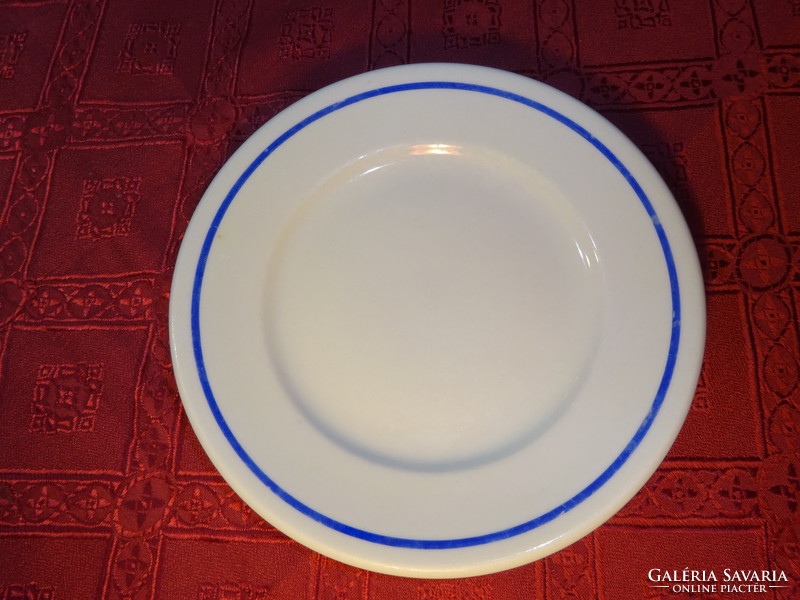 Zsolnay porcelain, antique, cake plate with shield seal, blue stripe. He has!