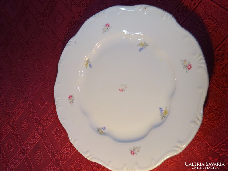 Zsolnay porcelain, antique, shield-stamped flat plate with floral pattern, diameter 24 cm. He has!