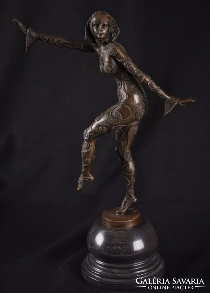 Táncoló hölgy - Art deco bronz szobor
