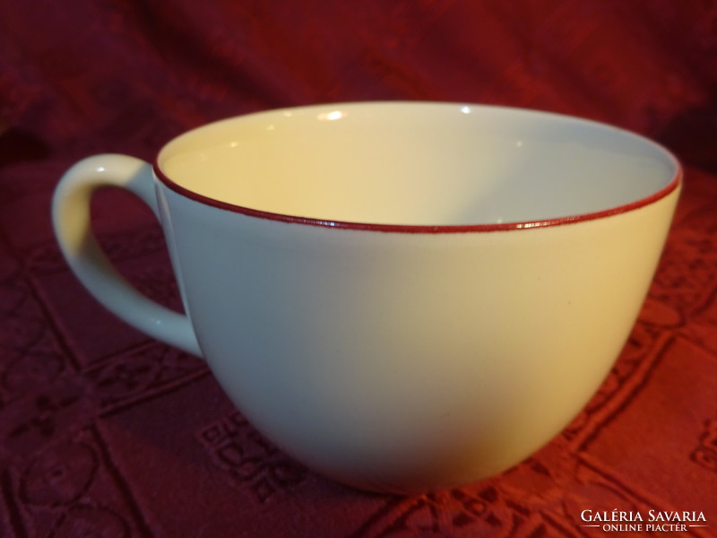 English porcelain teacup with brown border, top diameter 8.5 cm. He has!