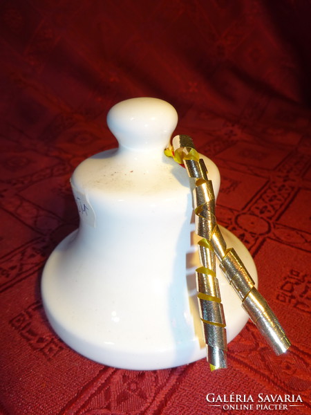 Ceramic Christmas bell, bottom diameter 9 cm. He has!