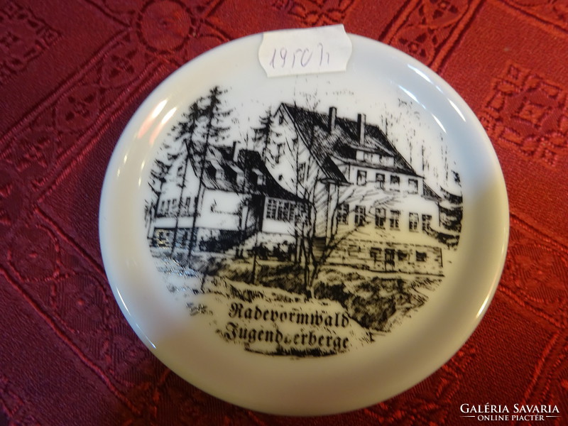 German porcelain mini wall plate with a view of the Radevormwald. He has!