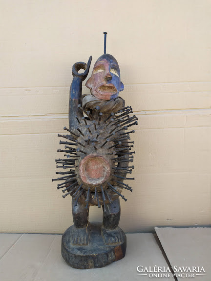 Antique Patina Africa African Bakongo Ethnic Group Wooden Fetish Statue Congo Collectible Rarity 2979