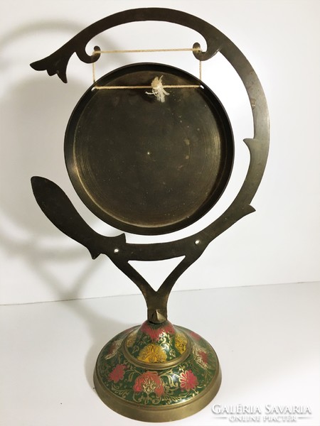 Indiai kézzel festett réz gong