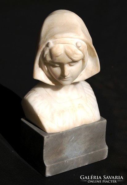 Dutch girl, alabaster bust, 26 cm